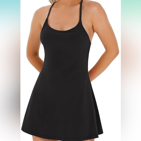 Dresses & Skirts - Womens Tennis Dress, Workout Dress with Built-in Bra & Shorts Pockets XL